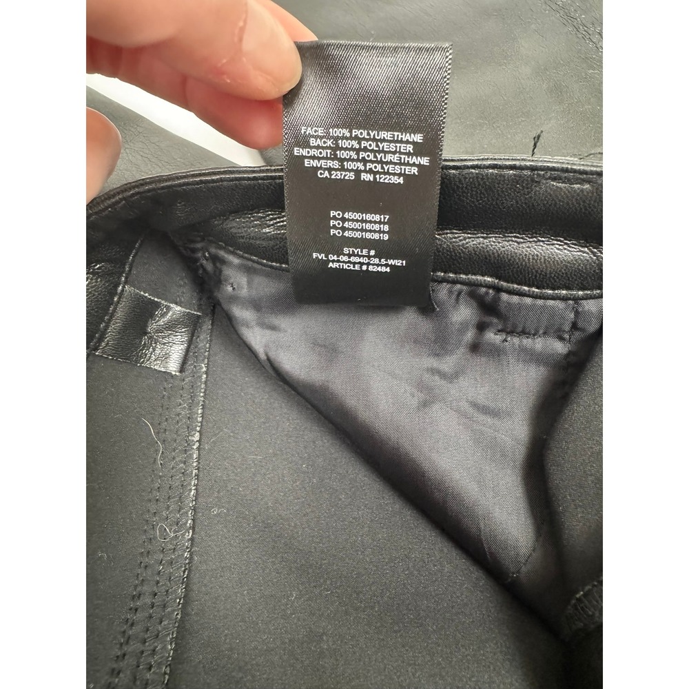 Aritzia Wilfred Melina High Rise Straight Vegan Leather Pants Black Size 00 NWT - Picture 9 of 9